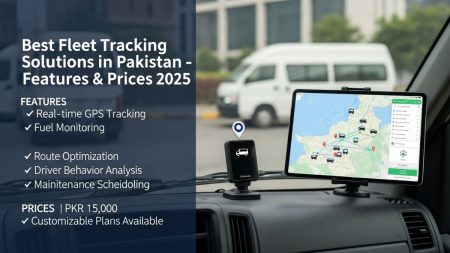 GPS fleet tracking dashboard showing real-time vehicle locations in Pakistan