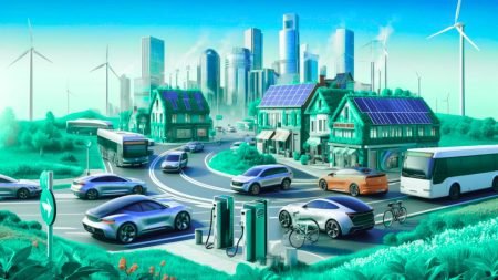 Electric smart car symbolizing the future of automobiles with sustainable innovations in 2025