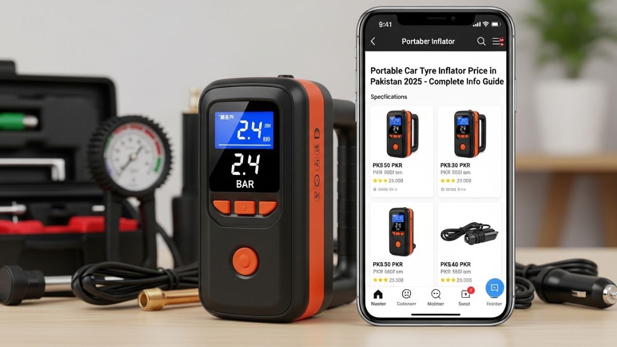 Portable car tyre inflator for cars and bikes in Pakistan 2025