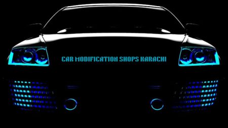 Best Car Modification Shops in Karachi 2025 – Upgrades, Customization & Accessories Car undergoing exterior and interior customization in Karachi workshop.