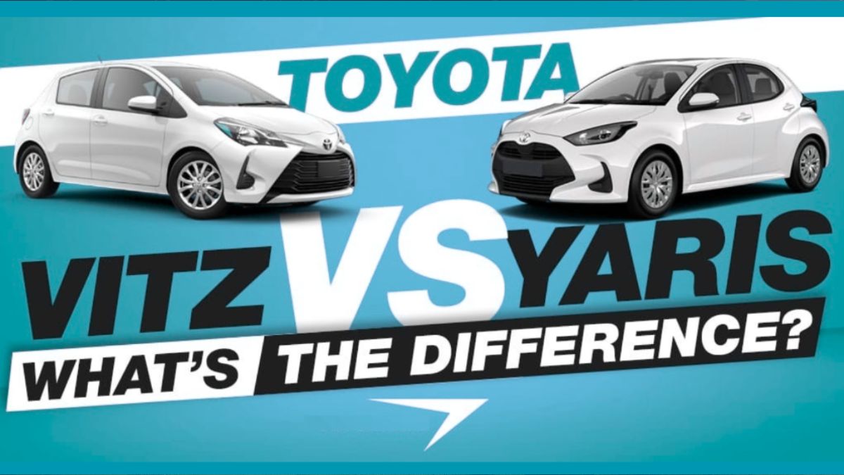 Toyota Vitz and Toyota Yaris parked side by side showing exterior differences