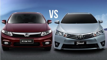 Toyota Corolla, Honda Civic, Toyota Yaris, Honda City comparison 2025