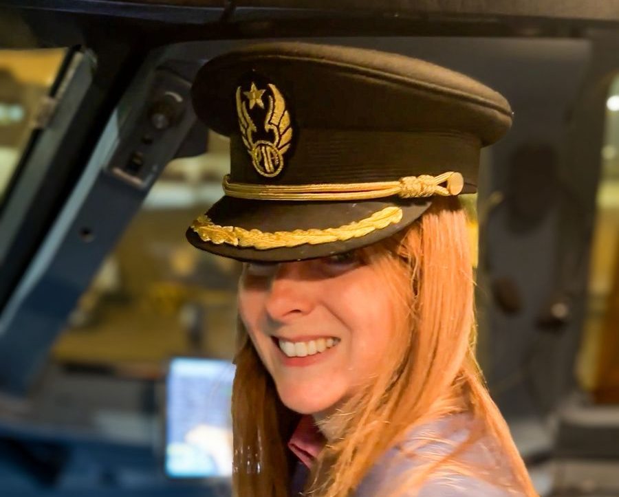 British High Commissioner Jane Marriott visiting PIA cockpit showcasing new safety systems before UK flights resume.