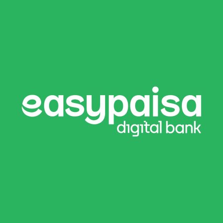 Easypaisa Digital Bank headquarters with financial growth chart overlay in Pakistan