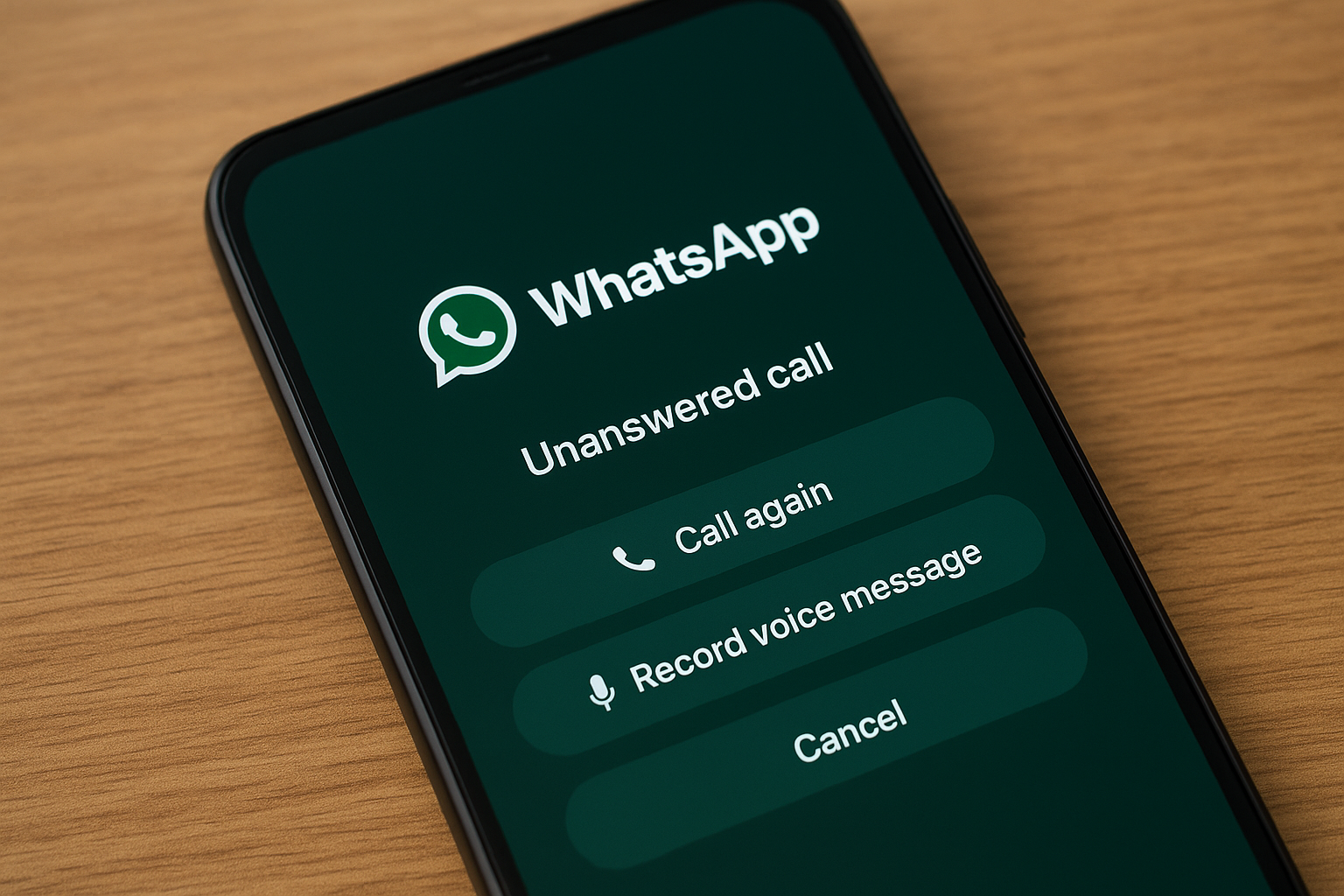 WhatsApp missed call voicemail