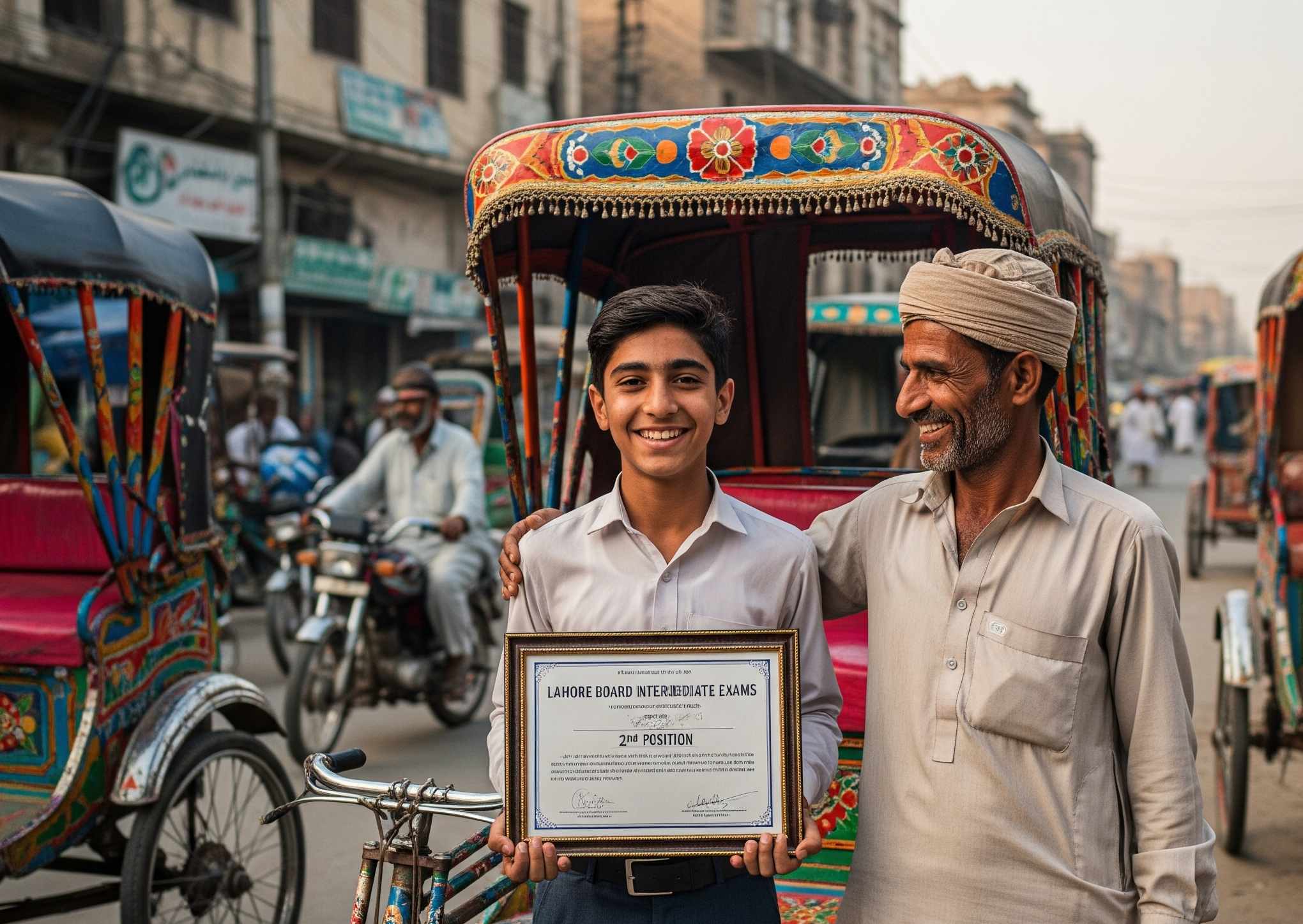 Rickshaw Driver’s Son Secures Second Position in Lahore Board Intermediate Exams